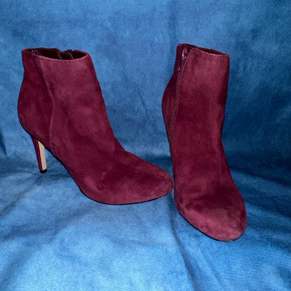 Burgundy booties
